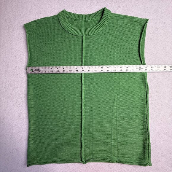 Women’s Lightweight Cap Sleeve Knit Top – Kelly Green, Loose Fit Pullover SMALL - Picture 7 of 9
